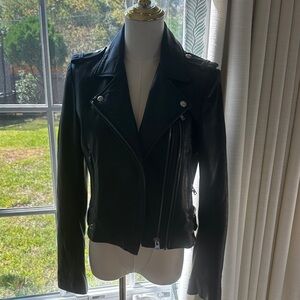 IRO Black Leather Biker Jacket